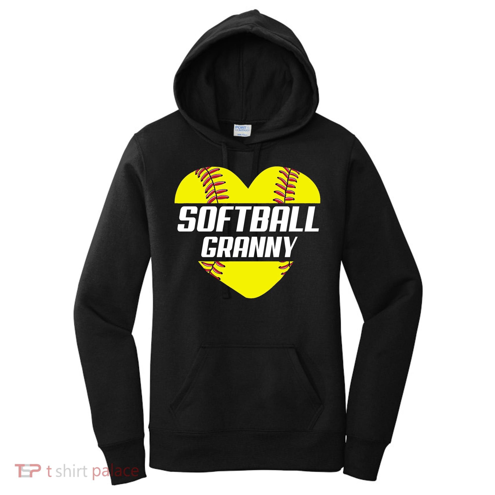 Softball Player Family Funny Gift Softball Granny Heart Gift Women's Hoodie