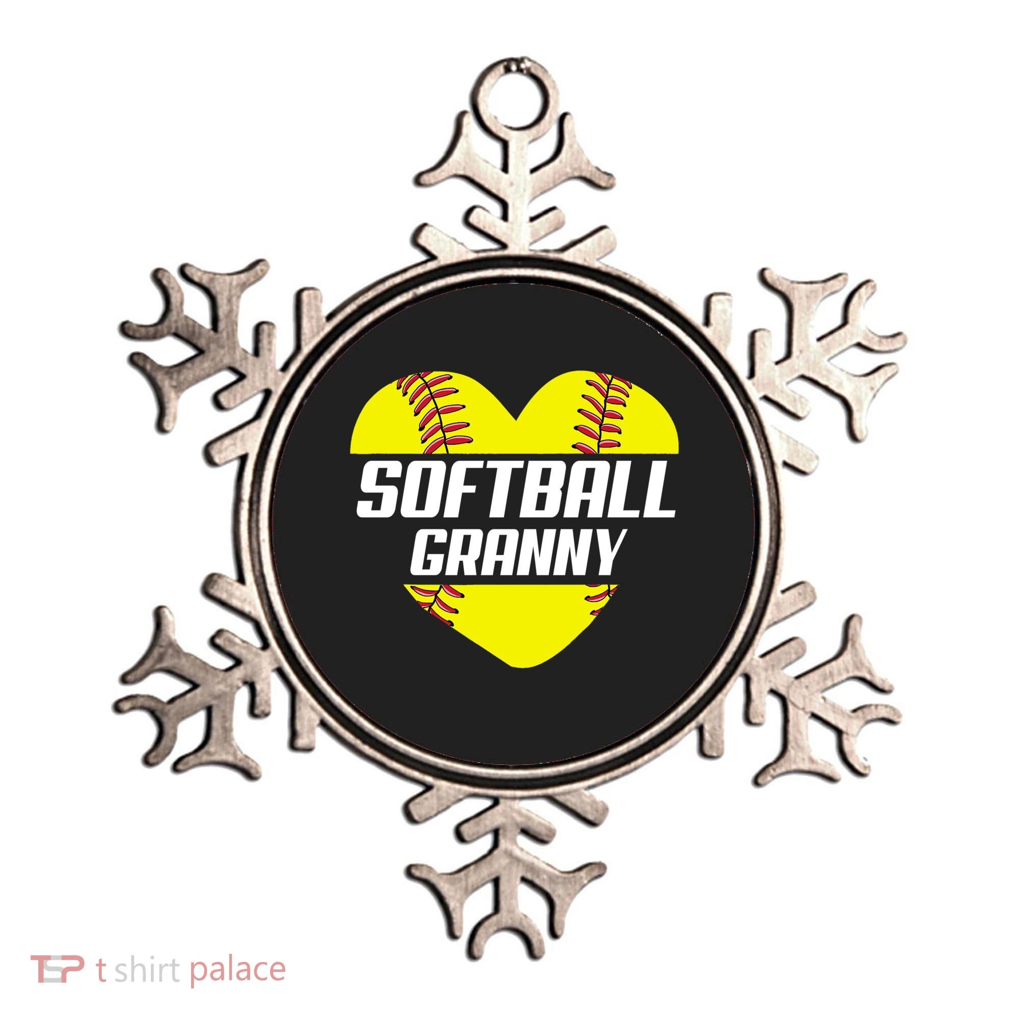 Softball Player Family Funny Gift Softball Granny Heart Gift Ornament