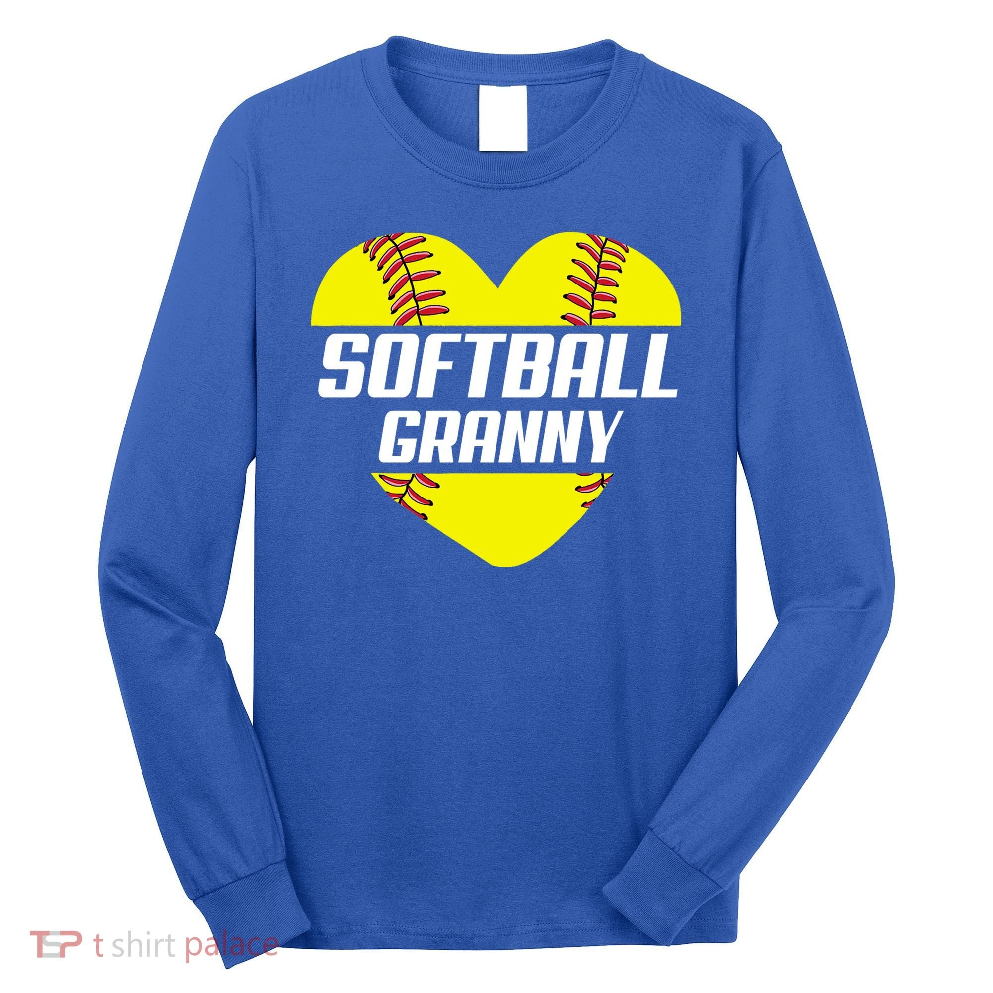 Softball Player Family Funny Gift Softball Granny Heart Gift Long Sleeve Shirt