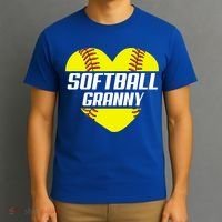 Softball Player Family Funny Gift Softball Granny Heart Gift T-Shirt thumb 3