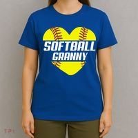 Softball Player Family Funny Gift Softball Granny Heart Gift T-Shirt thumb 4