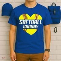 Softball Player Family Funny Gift Softball Granny Heart Gift T-Shirt thumb 6