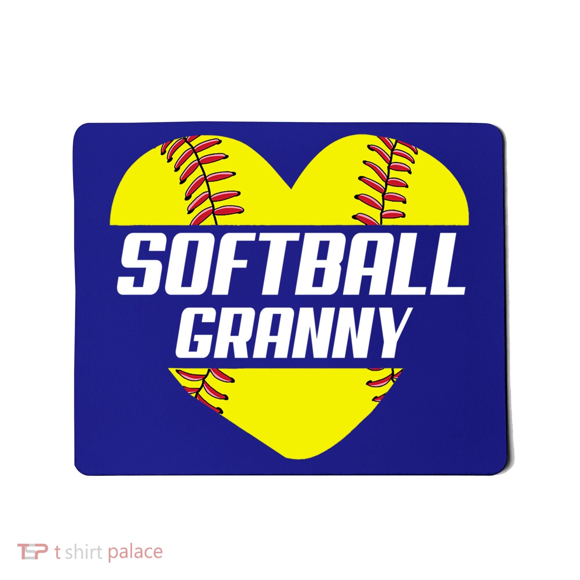Softball Player Family Funny Gift Softball Granny Heart Gift Mousepad