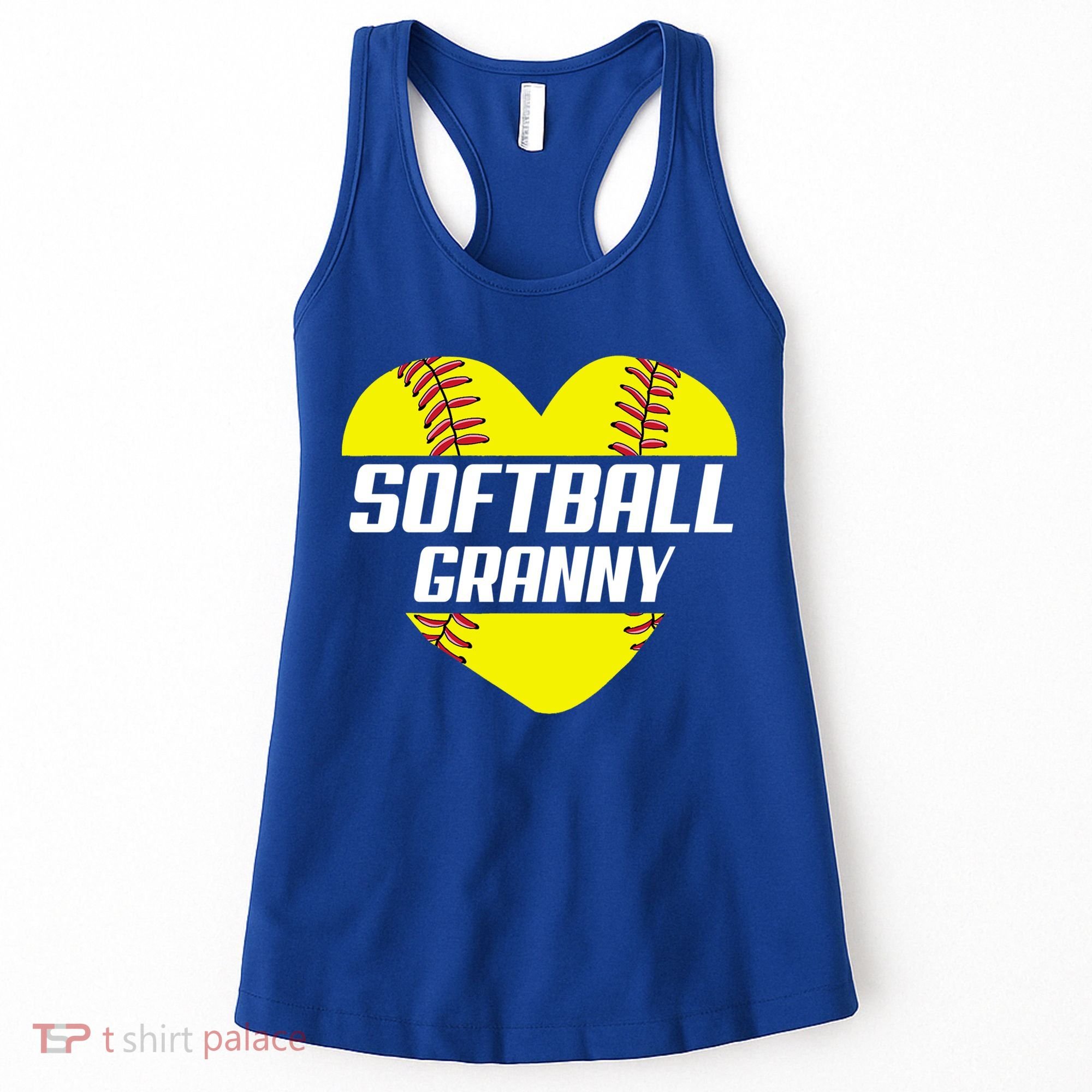 Softball Player Family Funny Gift Softball Granny Heart Gift Women's Tank Top