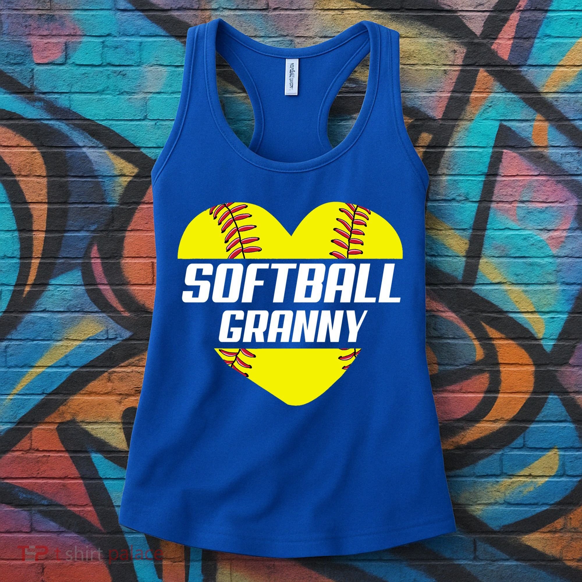 Softball Player Family Funny Gift Softball Granny Heart Gift Women's Tank Top
