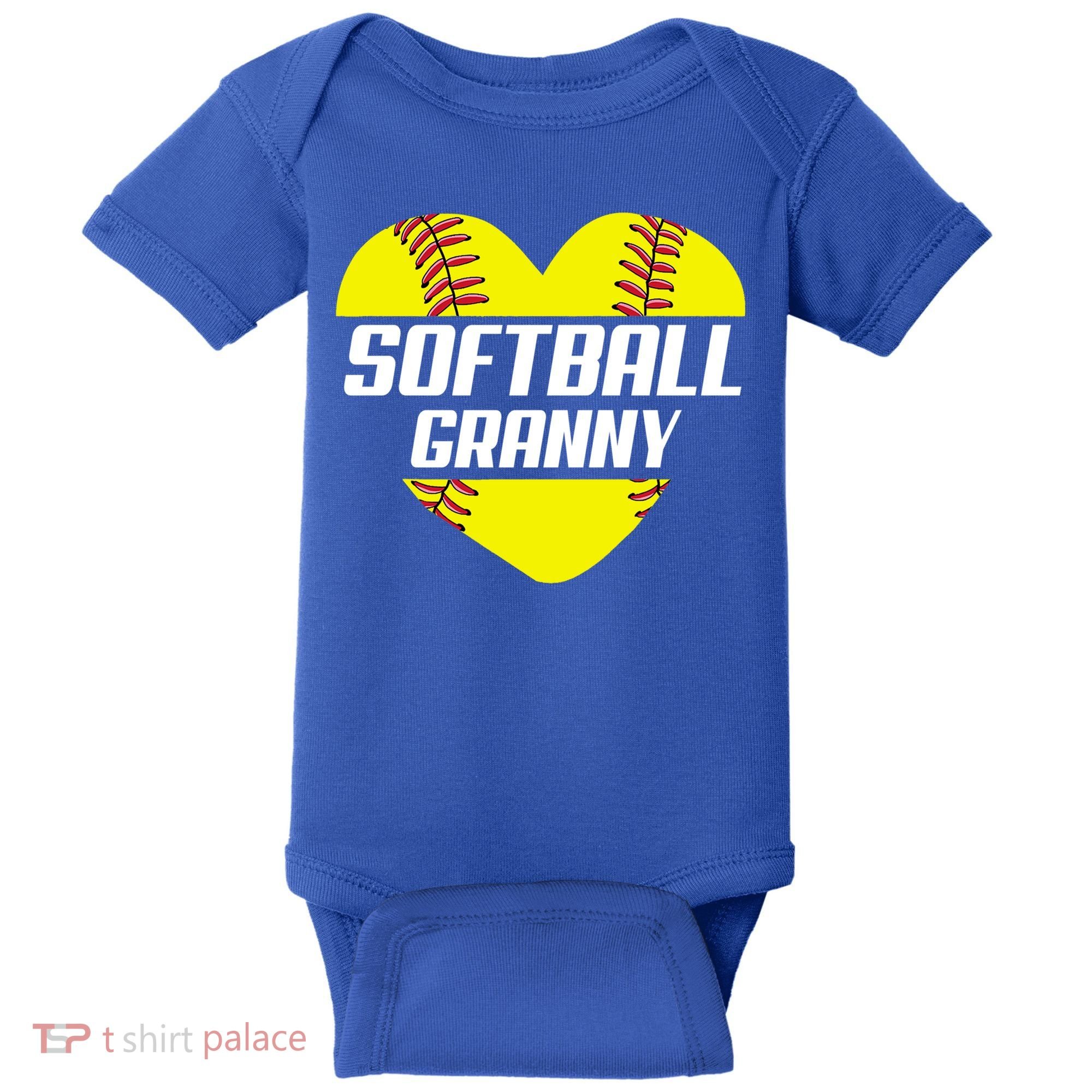 Softball Player Family Funny Gift Softball Granny Heart Gift Baby Bodysuit