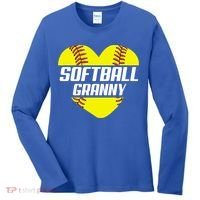 Softball Player Family Funny Gift Softball Granny Heart Gift Women's Long Sleeve Shirt thumb 0