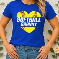 Softball Player Family Funny Gift Softball Granny Heart Gift Women's T-Shirt thumb 2