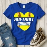 Softball Player Family Funny Gift Softball Granny Heart Gift Women's T-Shirt thumb 3