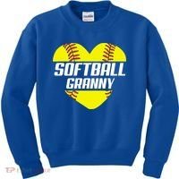 Softball Player Family Funny Gift Softball Granny Heart Gift Kids Sweatshirt thumb 0