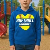 Softball Player Family Funny Gift Softball Granny Heart Gift Kids Hoodie thumb 2