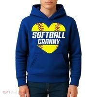 Softball Player Family Funny Gift Softball Granny Heart Gift Kids Hoodie thumb 4