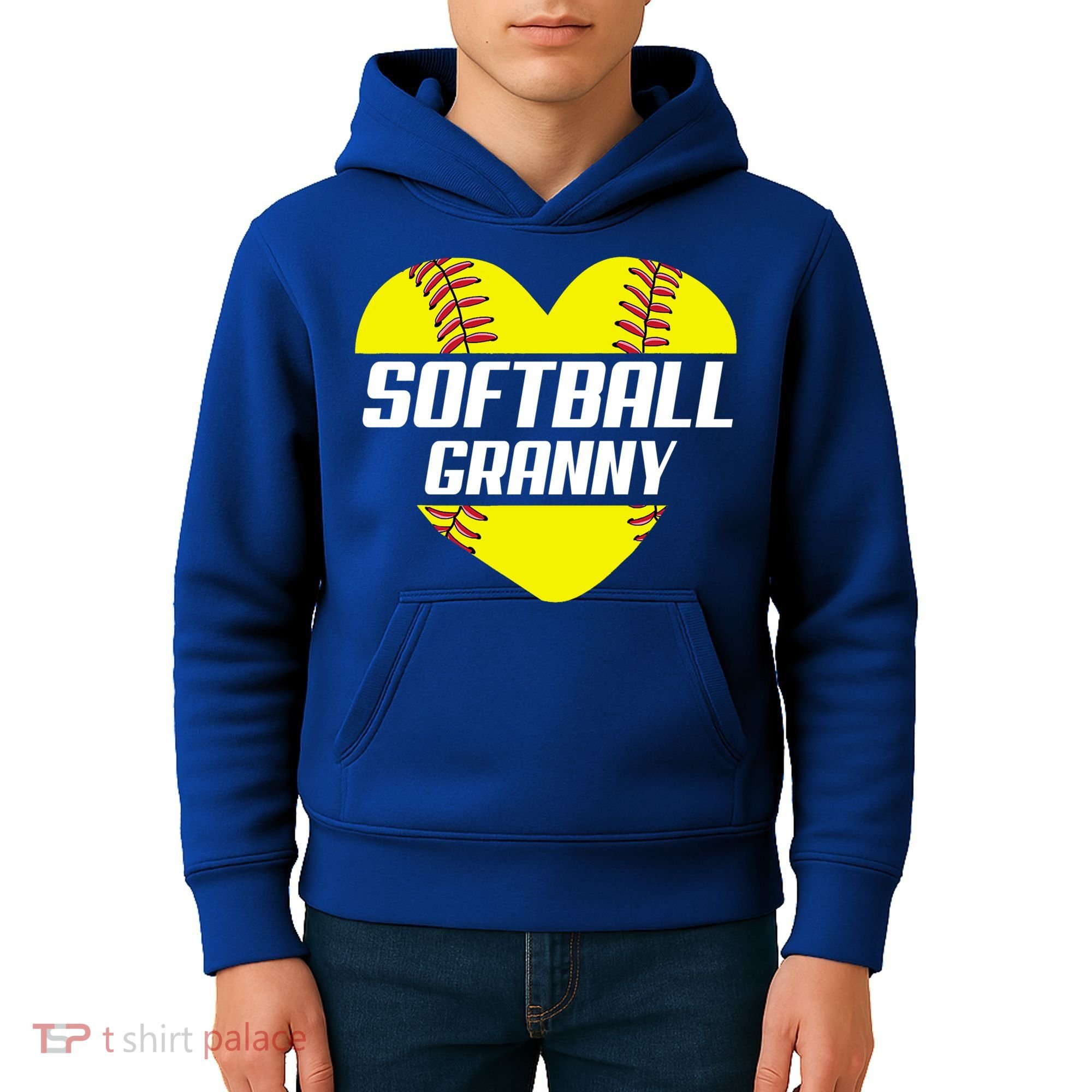 Softball Player Family Funny Gift Softball Granny Heart Gift Kids Hoodie