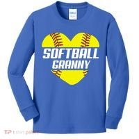 Softball Player Family Funny Gift Softball Granny Heart Gift Kids Long Sleeve Shirt thumb 0