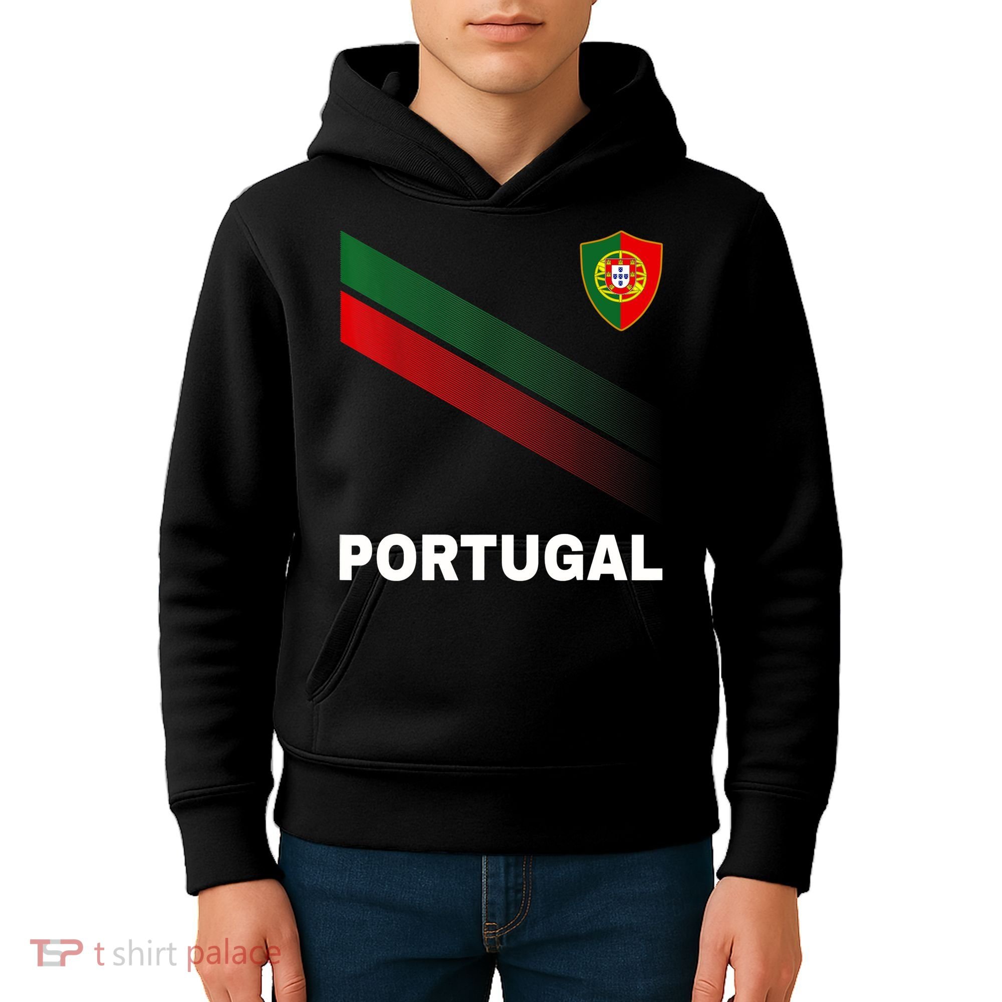 Soccer Portugal Flag For Soccer Lover Kids Hoodie