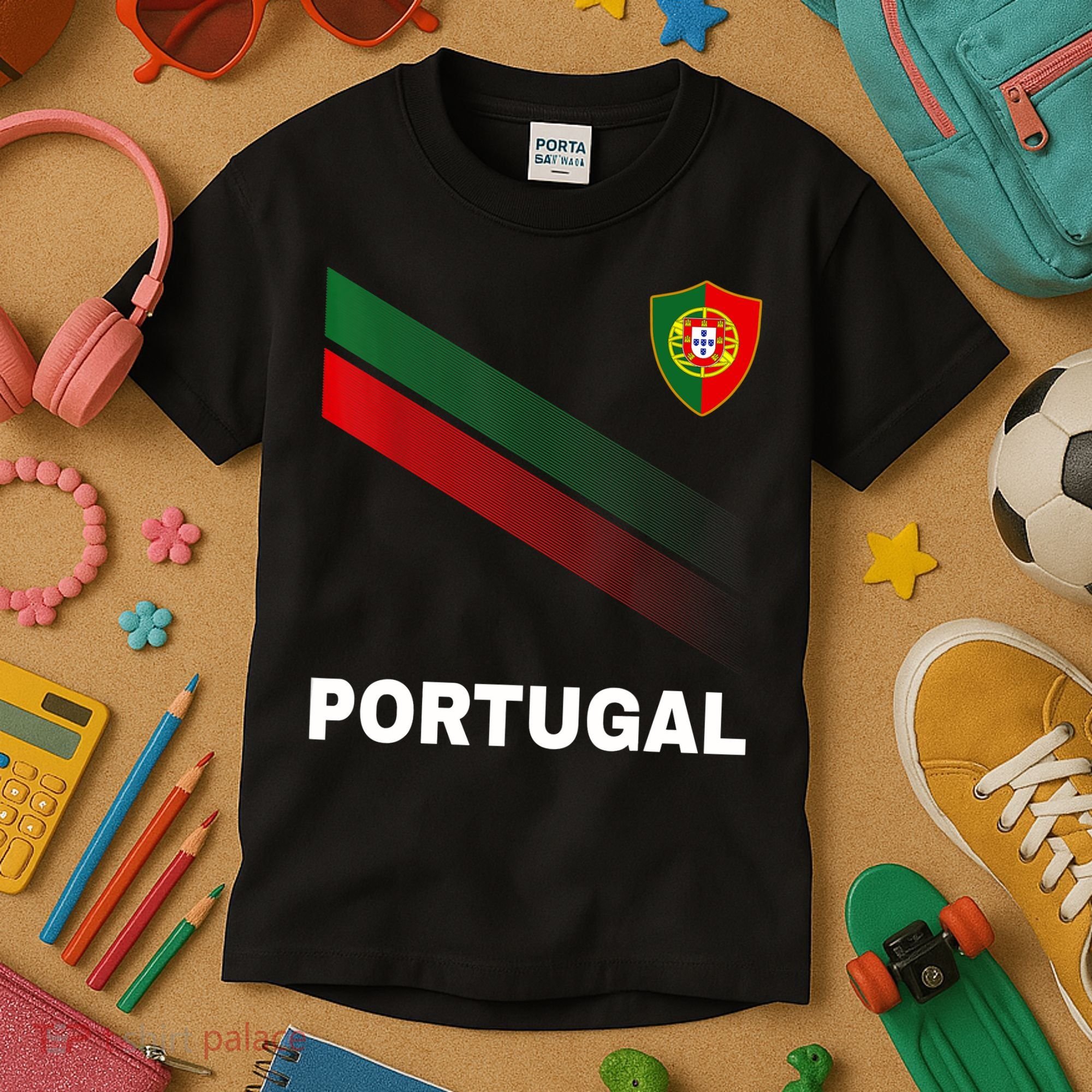Soccer Portugal Flag For Soccer Lover Kids T-Shirt