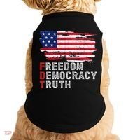 Subtle Political Freedom Democracy & Truth American Patriot Doggie Tank thumb 0