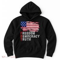 Subtle Political Freedom Democracy & Truth American Patriot Hoodie thumb 0