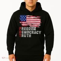Subtle Political Freedom Democracy & Truth American Patriot Hoodie thumb 2
