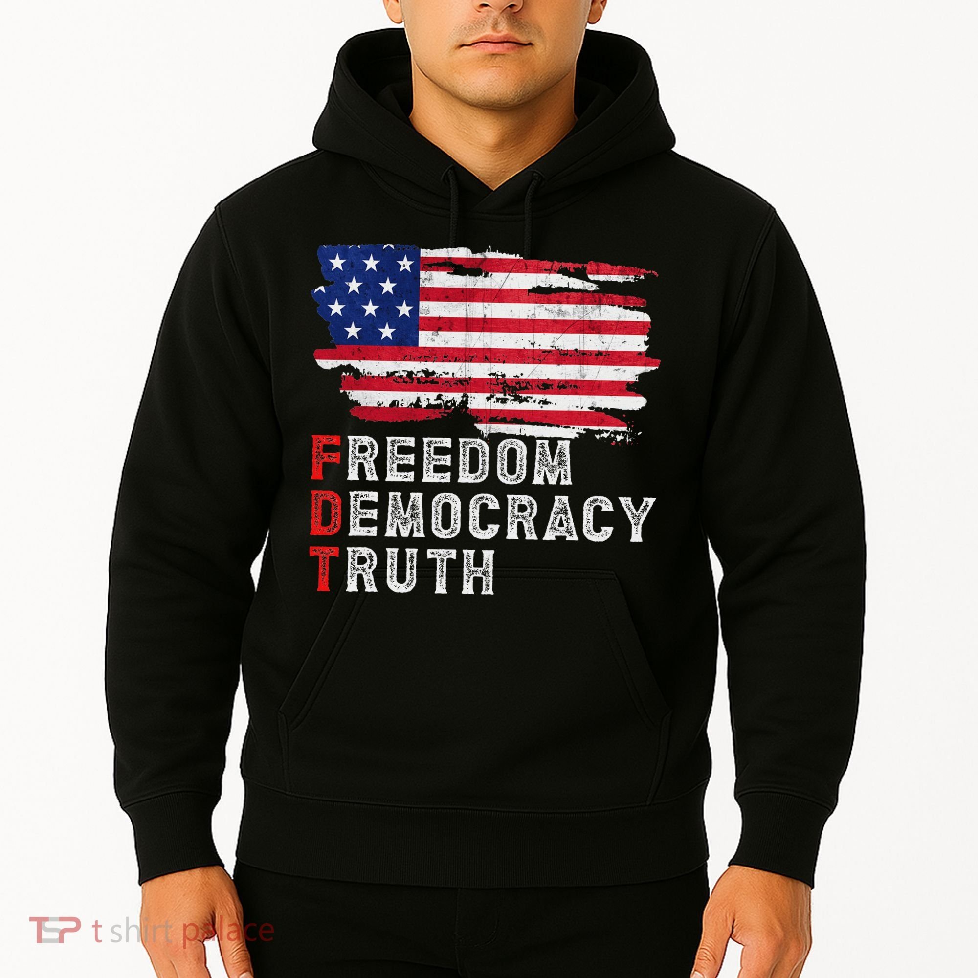 Subtle Political Freedom Democracy & Truth American Patriot Hoodie