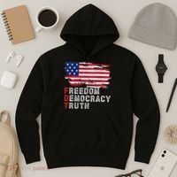 Subtle Political Freedom Democracy & Truth American Patriot Hoodie thumb 3