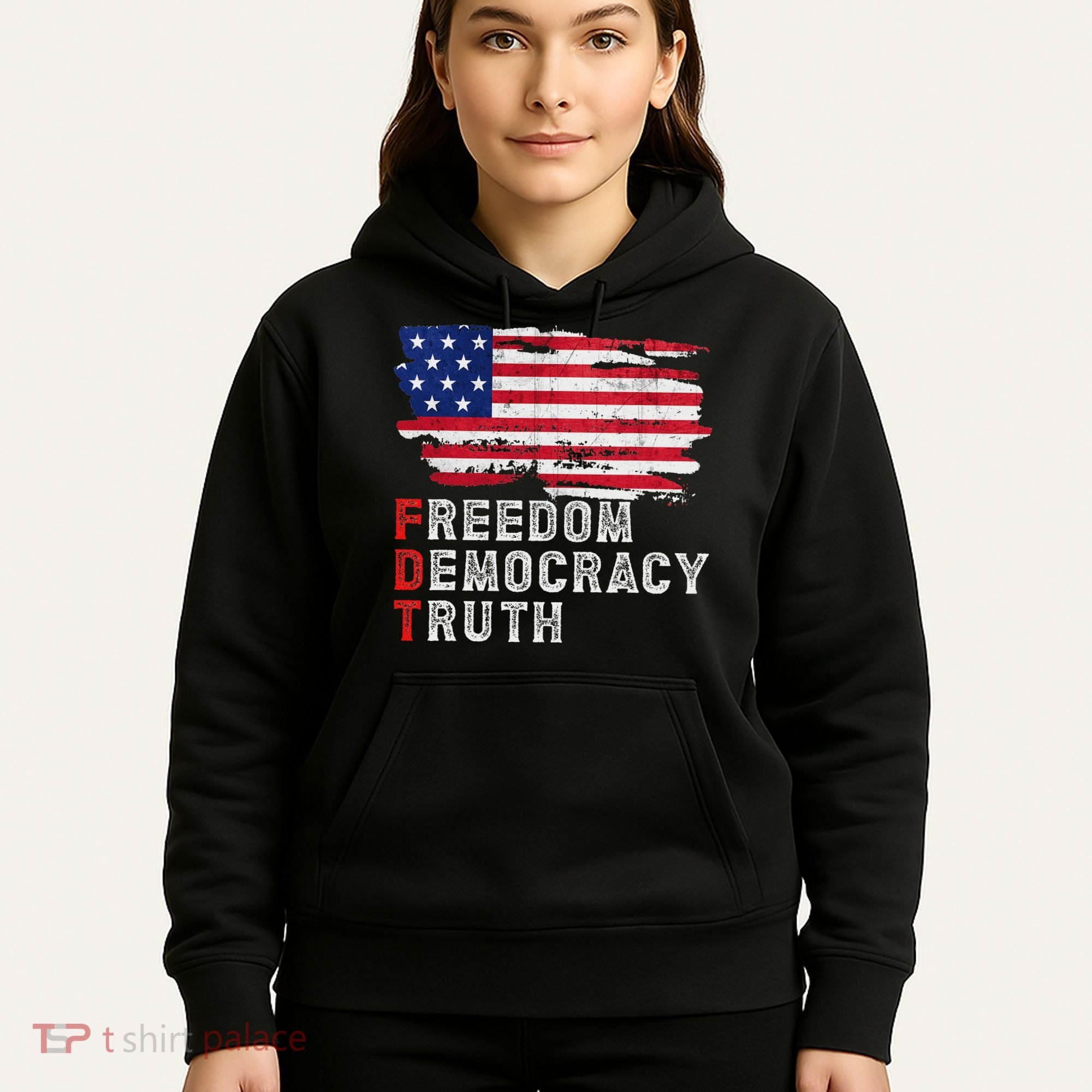 Subtle Political Freedom Democracy & Truth American Patriot Hoodie