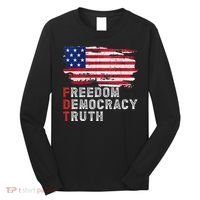 Subtle Political Freedom Democracy & Truth American Patriot Long Sleeve Shirt thumb 0
