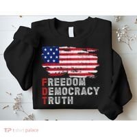 Subtle Political Freedom Democracy & Truth American Patriot Sweatshirt thumb 2