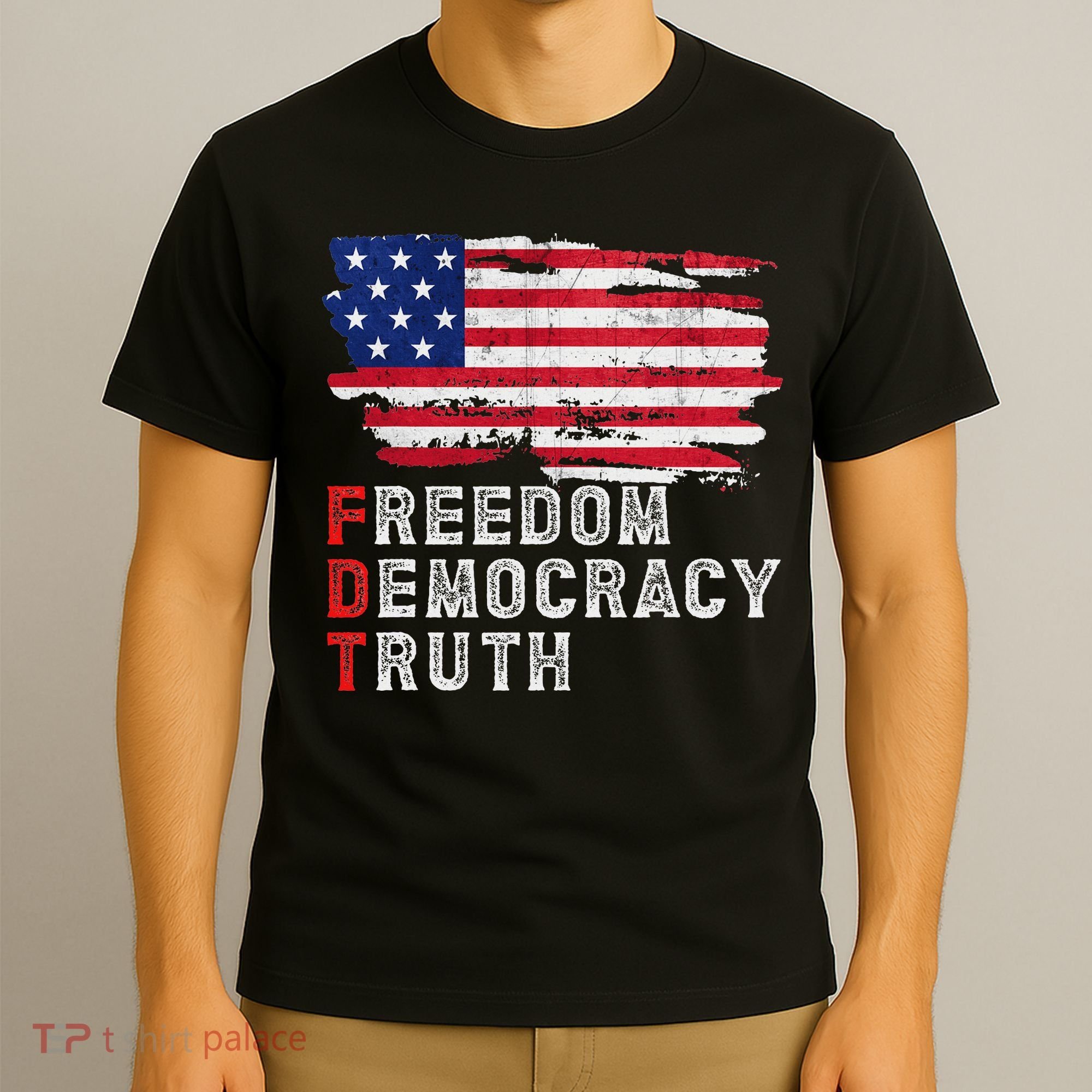 Subtle Political Freedom Democracy & Truth American Patriot T-Shirt