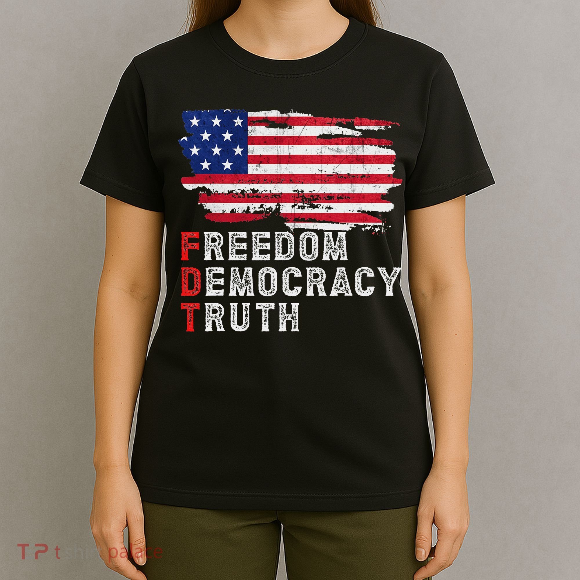 Subtle Political Freedom Democracy & Truth American Patriot T-Shirt