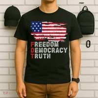 Subtle Political Freedom Democracy & Truth American Patriot T-Shirt thumb 6