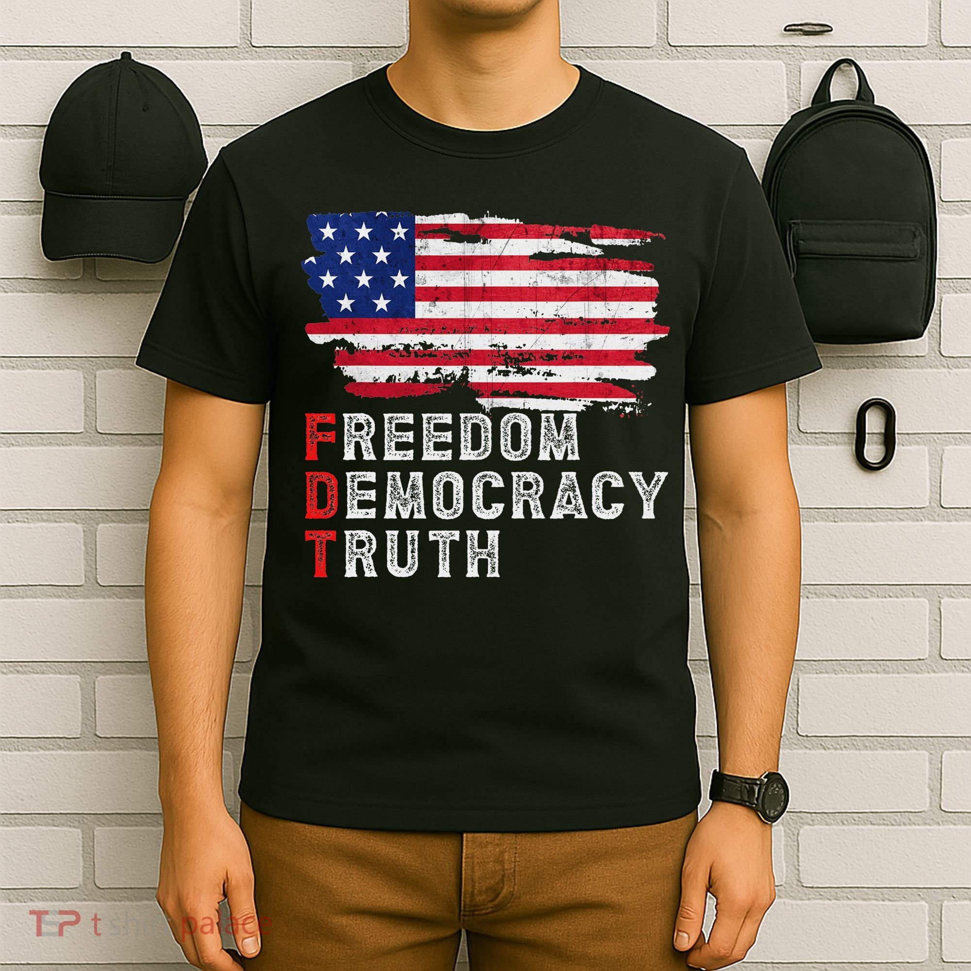 Subtle Political Freedom Democracy & Truth American Patriot T-Shirt