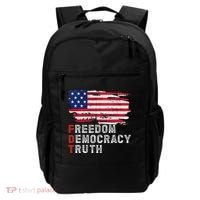 Subtle Political Freedom Democracy & Truth American Patriot Backpack thumb 0