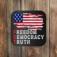 Subtle Political Freedom Democracy & Truth American Patriot Coaster thumb 0