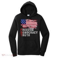 Subtle Political Freedom Democracy & Truth American Patriot Women's Hoodie thumb 0