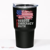 Subtle Political Freedom Democracy & Truth American Patriot Tumbler thumb 0