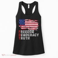 Subtle Political Freedom Democracy & Truth American Patriot Women's Tank Top thumb 0