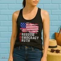Subtle Political Freedom Democracy & Truth American Patriot Women's Tank Top thumb 2