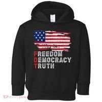Subtle Political Freedom Democracy & Truth American Patriot Toddler Hoodie thumb 0