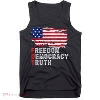 Subtle Political Freedom Democracy & Truth American Patriot Tank Top thumb 0