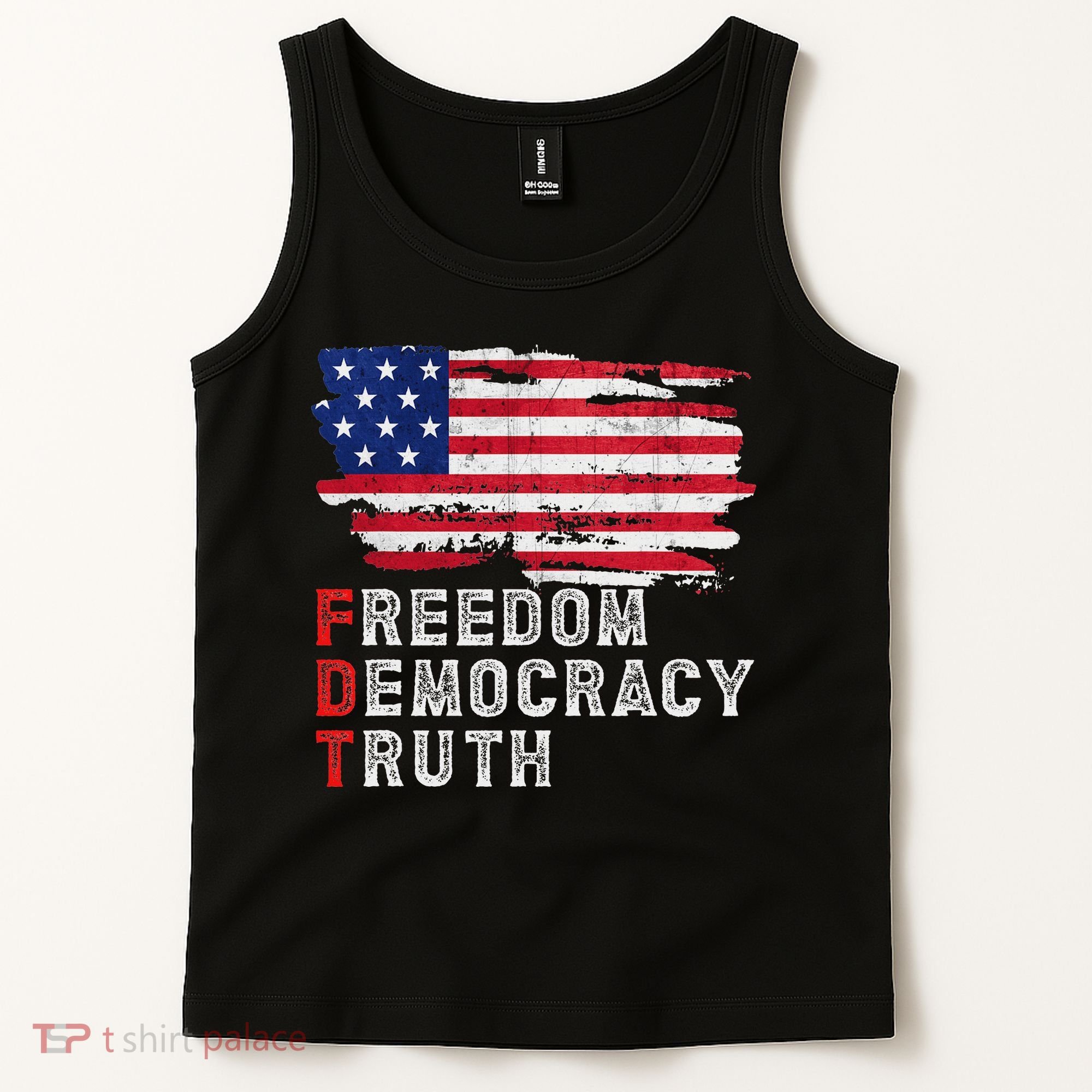 Subtle Political Freedom Democracy & Truth American Patriot Tank Top