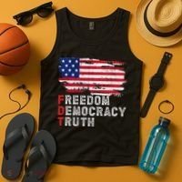 Subtle Political Freedom Democracy & Truth American Patriot Tank Top thumb 4