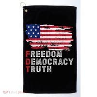 Subtle Political Freedom Democracy & Truth American Patriot Golf Towel thumb 0