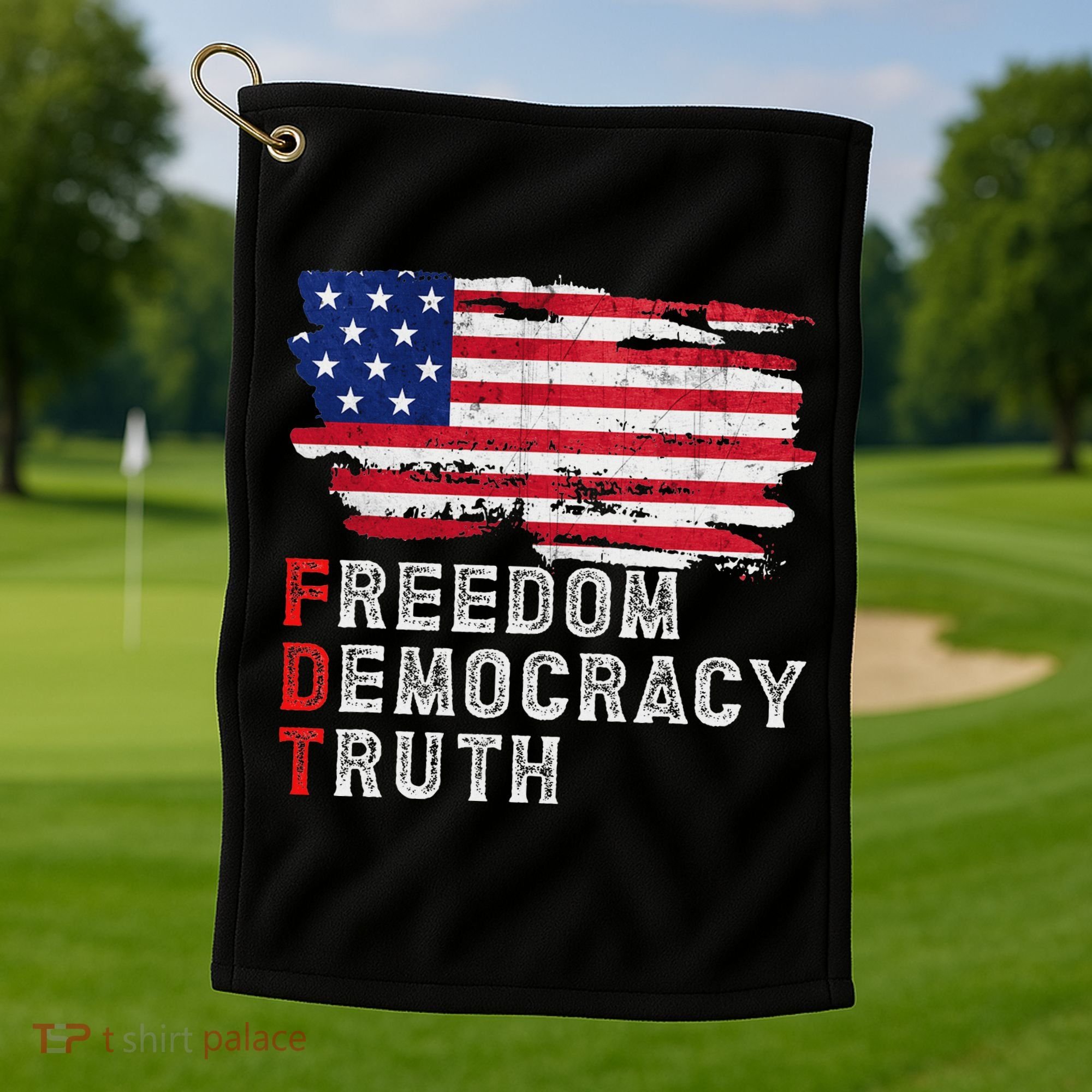 Subtle Political Freedom Democracy & Truth American Patriot Golf Towel