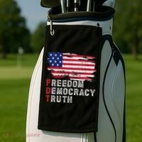 Subtle Political Freedom Democracy & Truth American Patriot Golf Towel thumb 2