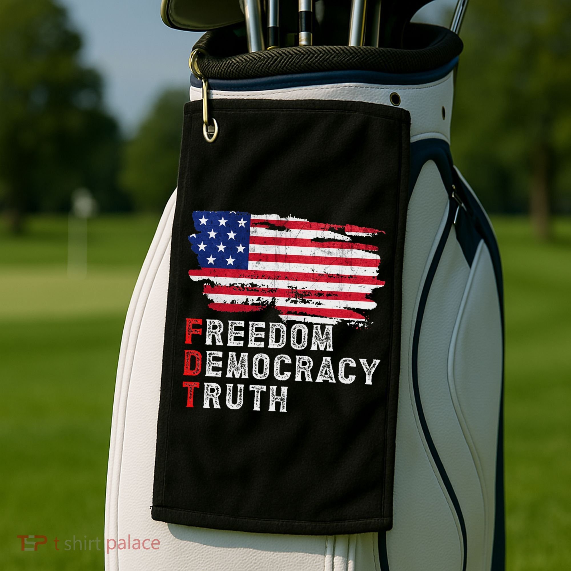 Subtle Political Freedom Democracy & Truth American Patriot Golf Towel
