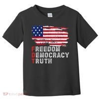 Subtle Political Freedom Democracy & Truth American Patriot Toddler T-Shirt thumb 0