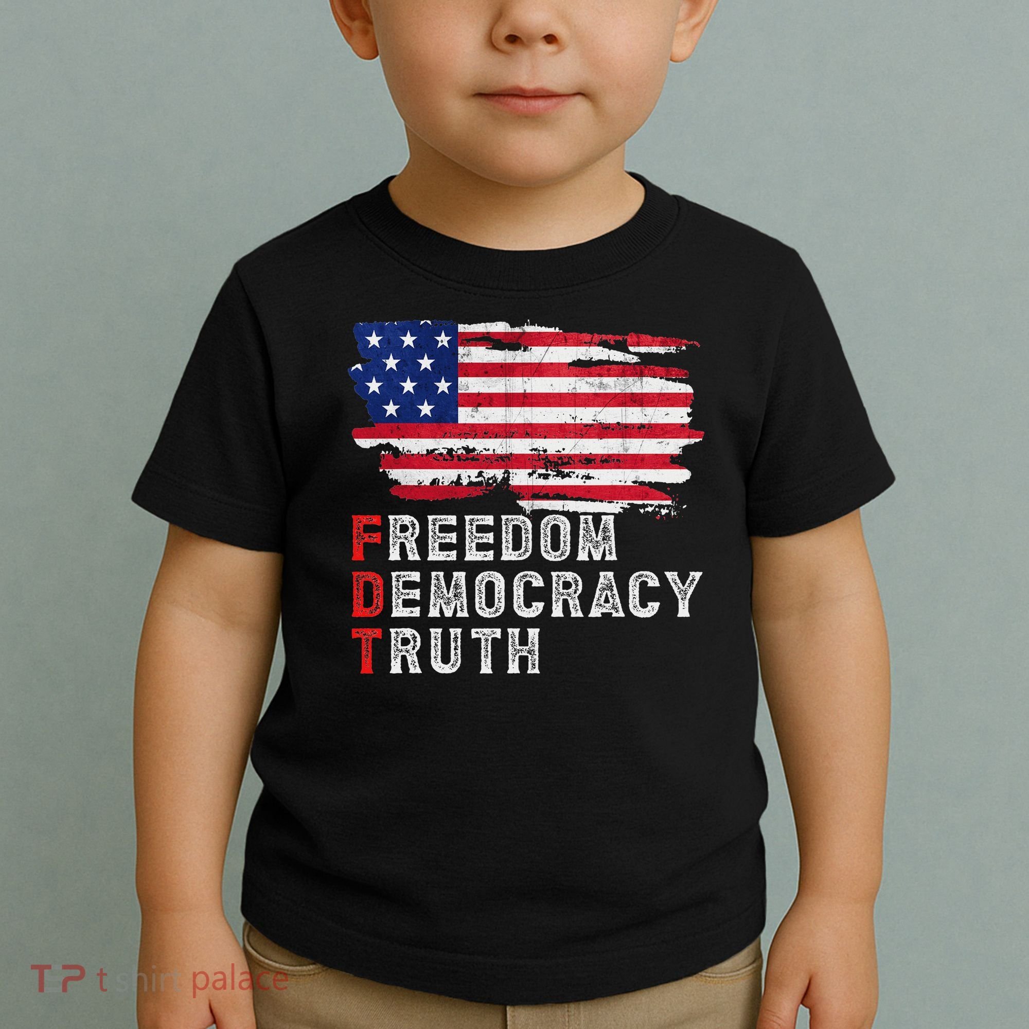 Subtle Political Freedom Democracy & Truth American Patriot Toddler T-Shirt