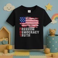 Subtle Political Freedom Democracy & Truth American Patriot Toddler T-Shirt thumb 3