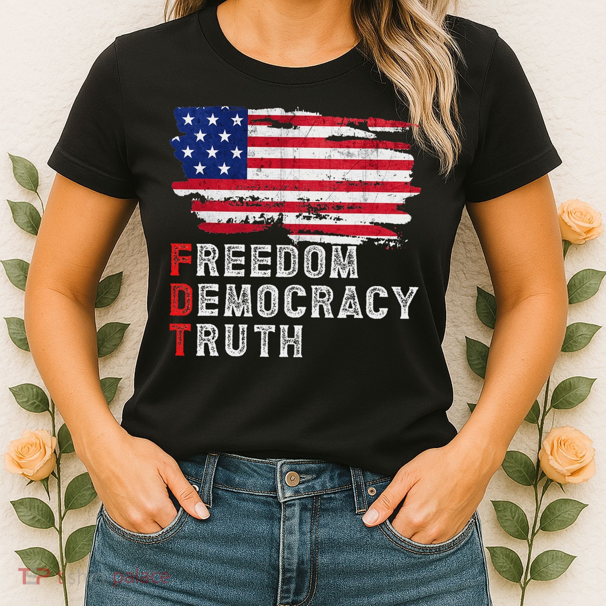 Subtle Political Freedom Democracy & Truth American Patriot Women's T-Shirt